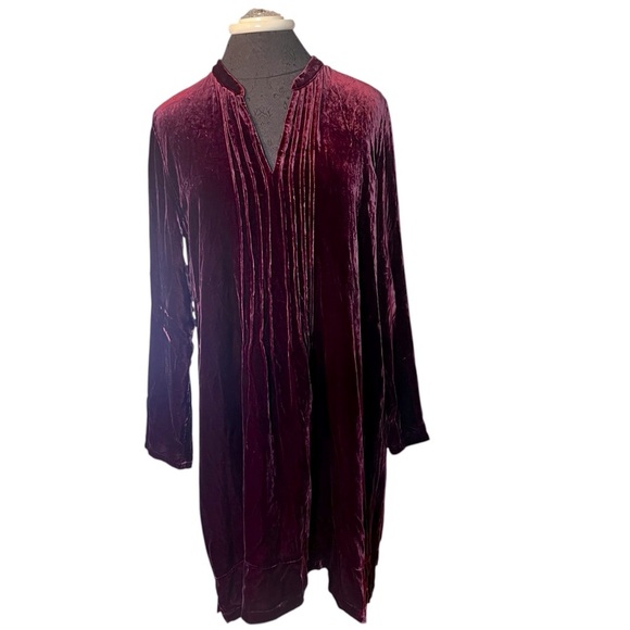 SUNDANCE Silk Blend Crushed Velvet Long Sleeve Enchantment Dress, Oversized SM - Picture 1 of 7